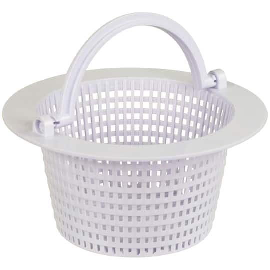 6.25" White Swimming Pool Skimmer Basket with Handle